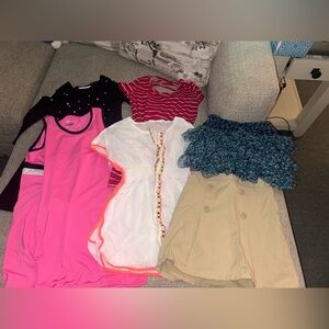 Lot of 6 different dresses and skirts for girls size 8